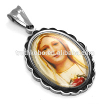 rosaries religious catholic pendant virgin mary our lady blessed stainless steel jewelry gold plated christian gift